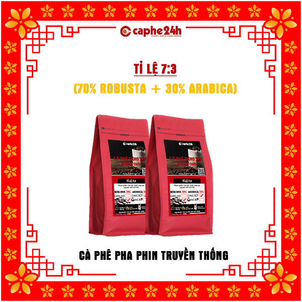 1KG CÀ PHÊ 100% ARABICA thương hiệu Caphe24h.vn (tùy chọn dạng bột/ dạng hạt)